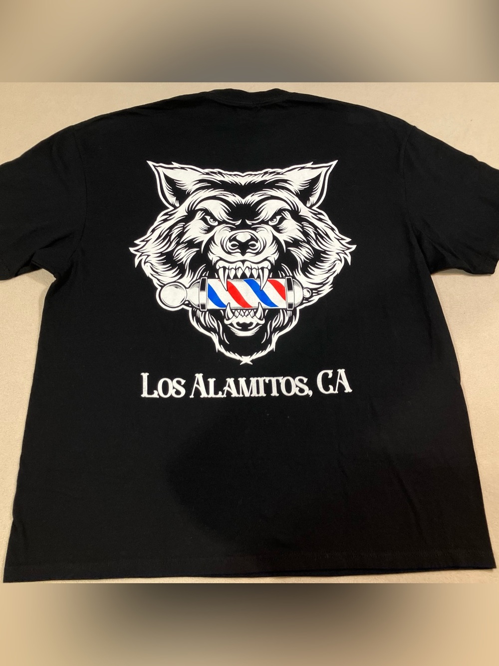 Wolves Barbershop Los Alamitos CA Wolf Graphic Tee Black Shirt XXL